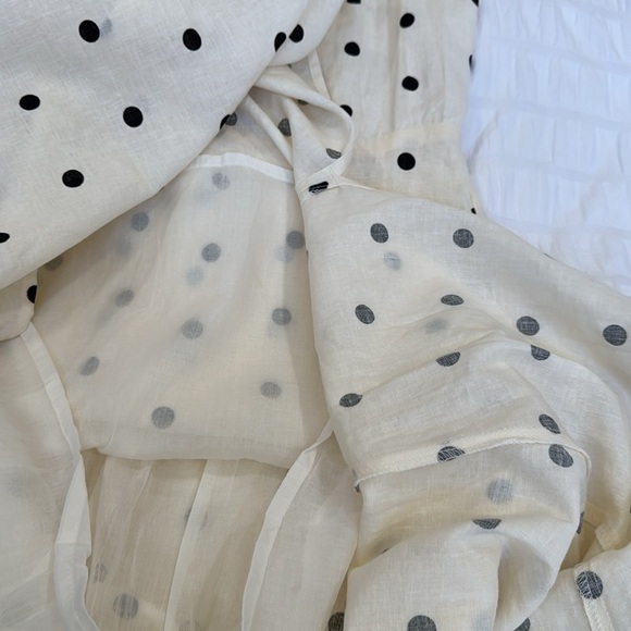 NWT Old Navy Black and Cream Polka Dot Midi Dress Size M - Picture 5 of 8